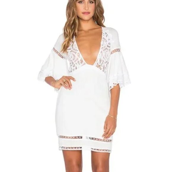For Love and Lemons White Bohemian Mini Dress - Picture 5 of 5